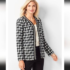 Talbots Pearl Trimmed Tweed Jacket Size 18W